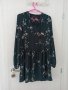 Тъмнозелена рокля Vero Moda с птици и цветя, снимка 1 - Рокли - 44015499