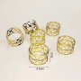 Комплект 6 броя пръстени за салфетки от плат златист цвят , снимка 5