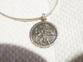 Старинен медальон и сребърно синджирче  - Свети мъченик Христофор пресича поток и носи дете сребро, снимка 3