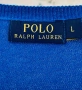 POLO RALPH LAUREN син памучен пуловер с V - образно деколте, снимка 4