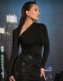 Дамска черна асиметрична блуза, снимка 1