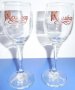 Стъклени чаши за ракия със стилизирано лого на ракия „Кехлибар“, наличност 2 броя, снимка 1 - Чаши - 44002054
