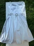 Луксозни сатенени рокли в Синьо светло синьо и Бяло, снимка 3