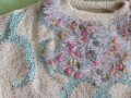  Ръчно плетена блуза с мотиви цвят шампанско, снимка 4