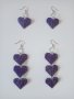 Лилави висящи обеци сърце , снимка 3