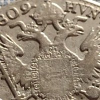 Сребърна монета 20 кройцера 1809г. Франц първи Виена Австрийска империя 13664, снимка 8 - Нумизматика и бонистика - 42930617