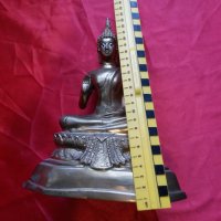 Голяма Стара Бронзова Статуя ,Статуетка БУДА, снимка 6 - Антикварни и старинни предмети - 26964287