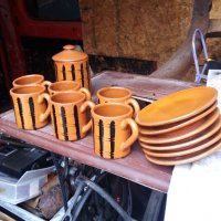 Стар керамичен сервиз за кафе от соца , снимка 3 - Антикварни и старинни предмети - 35289448