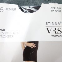 VRS Woman Stinna 15 Den S/M (1/2 размер) Нови черни силиконови чорапи, снимка 2 - Бельо - 37894006