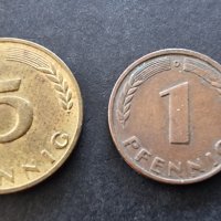 Монети . Германия. 1, 5 и 10 пфенига. 1950 година., снимка 5 - Нумизматика и бонистика - 38160577