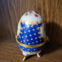 Красиво порцеланова яйце, кутия началото на 20в, снимка 8 - Антикварни и старинни предмети - 43800650
