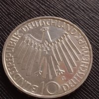 Сребърна монета 10 марки 1972г. Германия 0.625 Мюнхен XX Олимпийски игри 41427, снимка 2 - Нумизматика и бонистика - 43568039