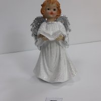 Бяло и сребристо -  Ангел изправен с книга - Модел Б, снимка 1 - Статуетки - 37925767