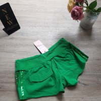 НОВИ къси зелени памучни панталонки с пайети на намаление, снимка 3 - Къси панталони и бермуди - 28223545