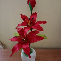 декорация със сатенени цветя , снимка 9 - Изкуствени цветя - 43821741