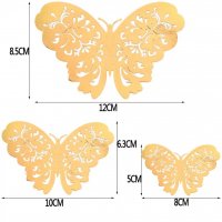 3D 12 броя златисти пеперуди за декорация на стена ПОДАРЪК , снимка 6 - Декорация за дома - 32552124