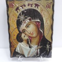 Голяма икона на Пресвета Майка Богородица Закрилница - Модел Е- ръчна изработка, снимка 4 - Икони - 37640056