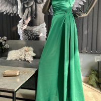 Chritine fashion Луксозна дълга рокля в зелен цвят, снимка 3 - Рокли - 39853232