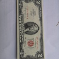 USA $ 2 Dollars Red Seal 1963 НЕЦИРКУЛИРАЛА , снимка 5 - Нумизматика и бонистика - 27441270