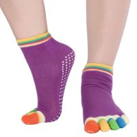 Чорапи за йога, с шарени пръсти, чорапи за пилатес, размер: 35-39, снимка 2 - Йога - 43898443