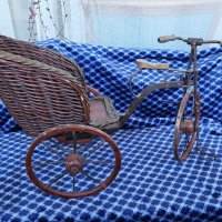 Антикварен велосипед рикша за кукли, снимка 3 - Колекции - 39105733