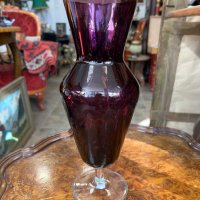 Красива стъклена ваза №4758 , снимка 4 - Антикварни и старинни предмети - 43002591