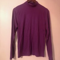 Нова лилава трикотажна блуза с дълъг ръкав поло L размрр, снимка 1 - Блузи с дълъг ръкав и пуловери - 38722582