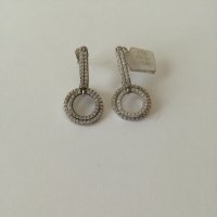 Сребърни висящи обеци с цирконий .Сребро проба 925., снимка 1 - Обеци - 38952912