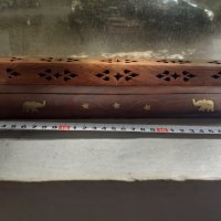 Стара дървена кутия с месинг - ароматизатор, снимка 3 - Антикварни и старинни предмети - 37145820