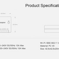 SONOFF MINI – Wi-Fi DIY Смарт прекъсвач 10A AC100-240V, снимка 3 - Друга електроника - 34878106