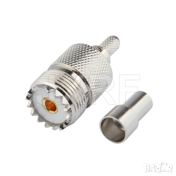 Конектор SO239 UHF Female за кримпване с кабел RG58, снимка 1
