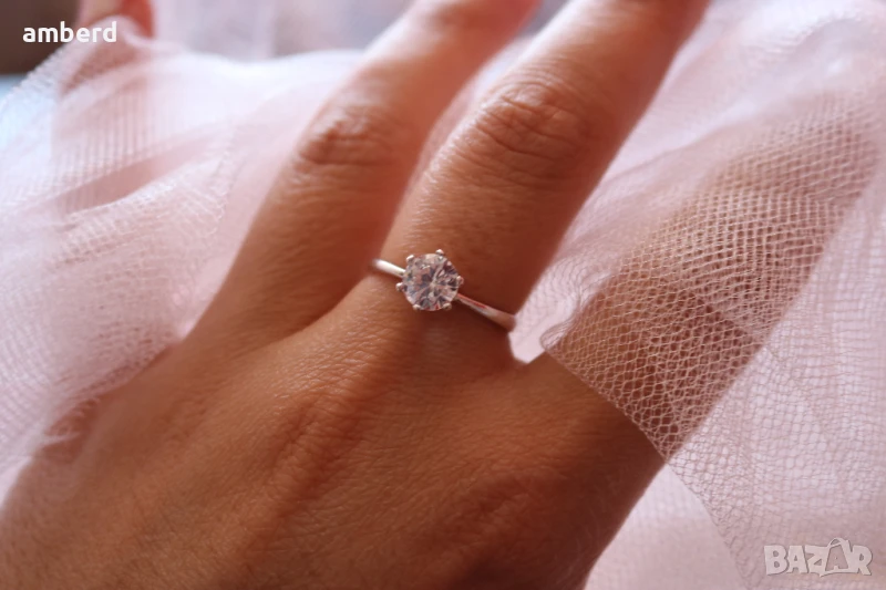 Нежен и стилен сребърен пръстен - модел PLR023, снимка 1