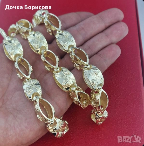 Ланец - Versace Oval Gold 14k позлата, снимка 1