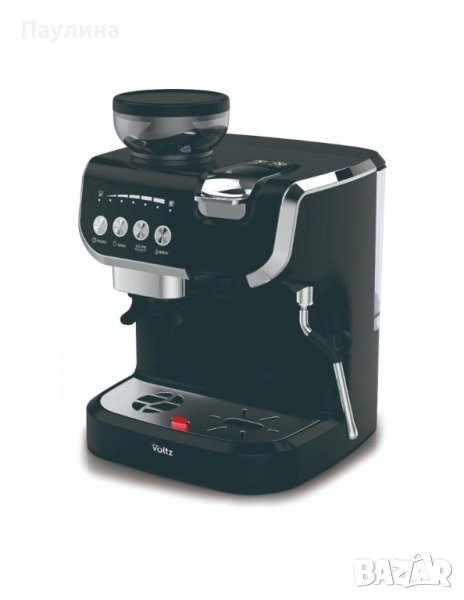 Кафемашина с вградена кафемелачка Voltz, 2672W, резервоар 2 литра, 5 адаптера, снимка 1