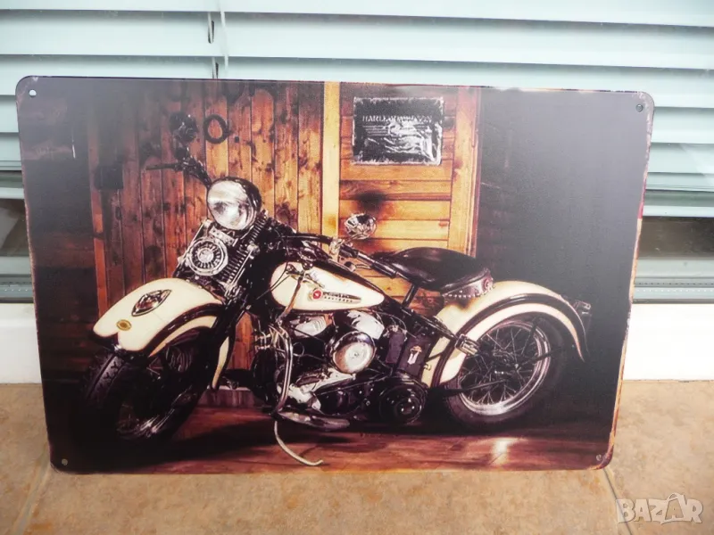 Метална табела мотор красив мотоциклет гараж готин рокер събор, снимка 1