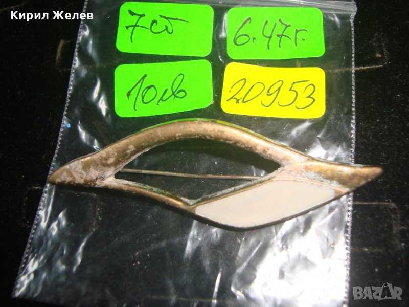 ПОЗЛАТЕНА СТАРИННА СТИЛИЗИРАНА АРТ-ДЕКО БРОШКА 20953, снимка 1