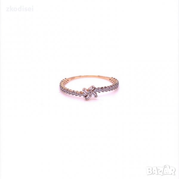 Златен дамски пръстен 0,97гр. размер:56 14кр. проба:585 модел:9922-5, снимка 1