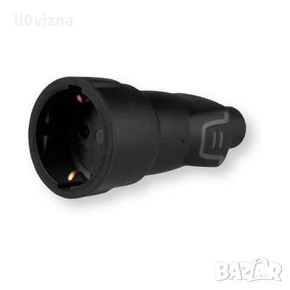 Куплунг - шуко, 250VAC, 16A, гумиран, IP44, влагозащитен, черен, LEGRAND, снимка 1
