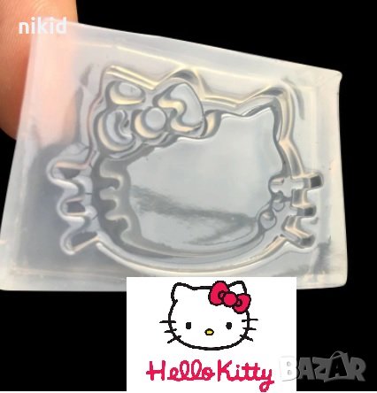 Hello Kitty Коте Кити глава мини силиконов молд форма калъп за фондан смола бижута шоколад, снимка 1