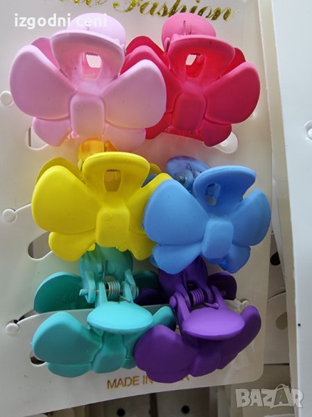 Мини щипки за коса - 6 бр на картон  (модел 6), снимка 1