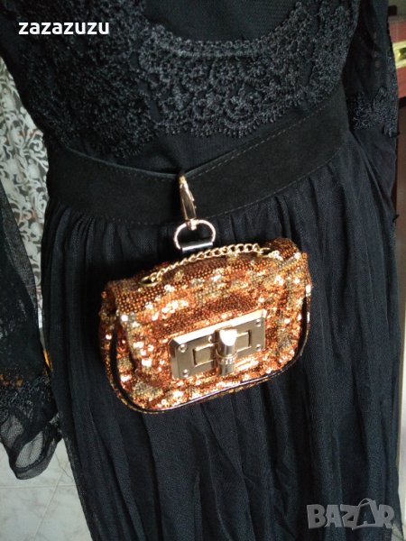 Супер дамска златна чантичка за кръста и през рамо, снимка 1