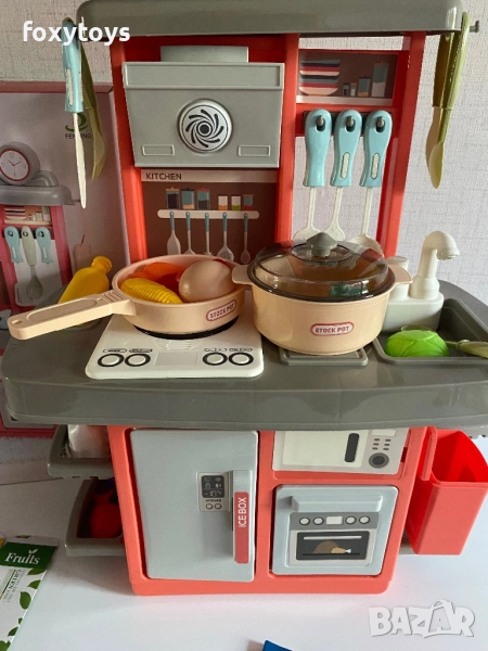 Малка кухня с мивка с течаща вода - 46 см. - розова или синя, снимка 1