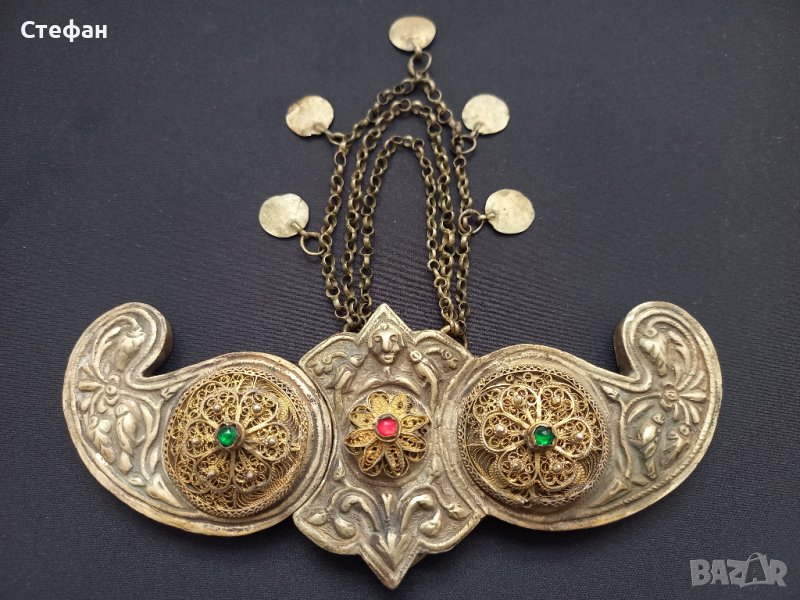 Пафти Сребърни Филигран Позлата Носия, снимка 1