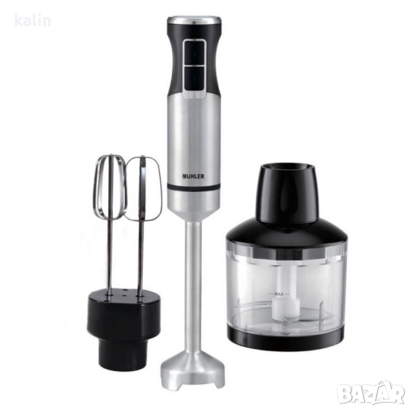 Пасатор с миксер и чопър 3в1 Muhler MB-99S, 1000W, метален, снимка 1