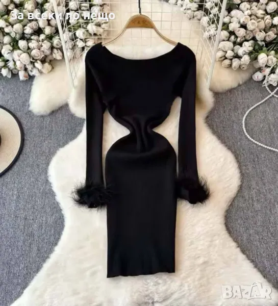 Дамска черна рокля Код D1515, снимка 1