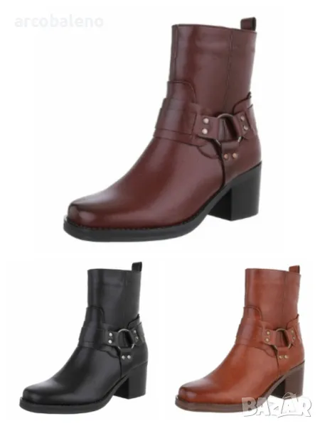 Дамски уестърн и байкърски ботуши, 3цвята , снимка 1