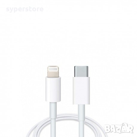 Кабел Lightning към USB Type C M/M Digital One SP00255 iPhone 5, 6, 7, X, 11-1m Бял Lightning-USB Ty, снимка 1