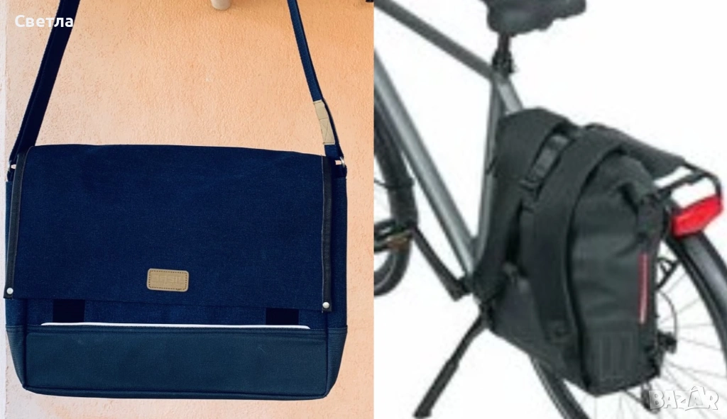 Лаптоп Чанти-за колело и през рамо-€ 50 и € 15; Раници 3бр.,черната е за лаптоп-€ 20,двете- по € 9, снимка 1