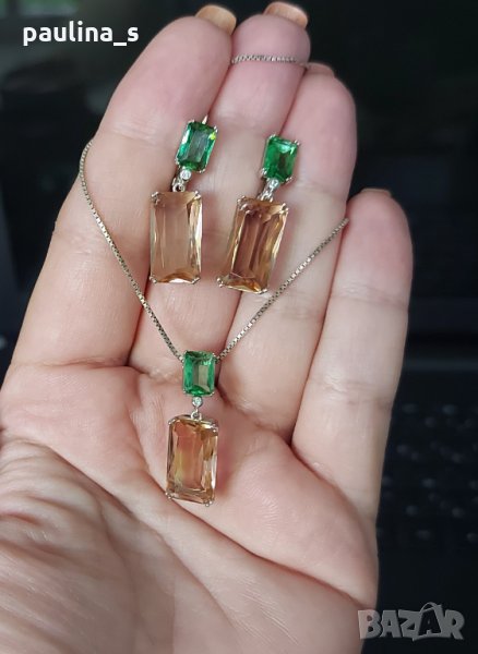 Японски дизайнерски сребърен комплект / проба 925 , снимка 1