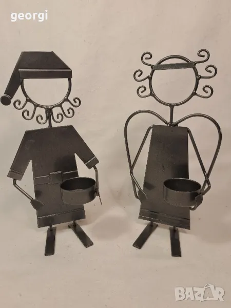 два метални свещника за чаени свещи 21/3, снимка 1